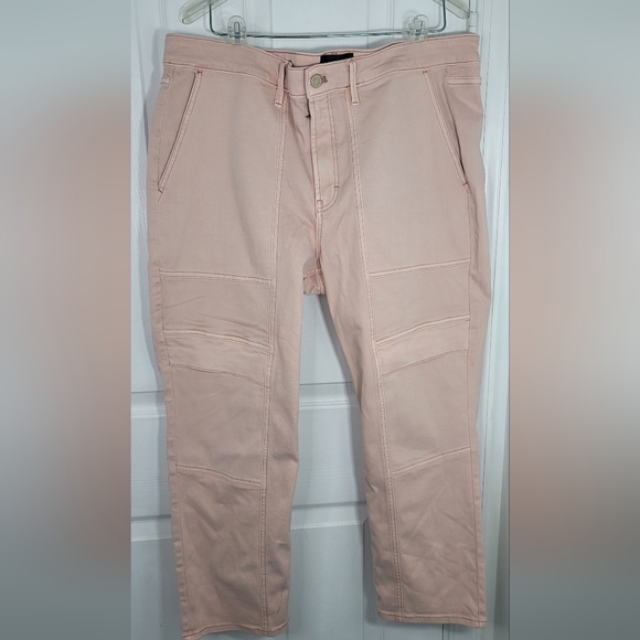 White House Black Market High-Rise Cargo Rose Smoke Straight Jeans 18S - Picture 2 of 11